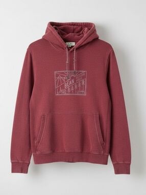 L.L. Bean Men's Hooded Pullover Sweatshirt - Rosewood XXL